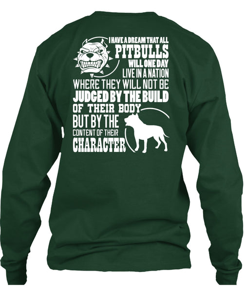 I Have A Dream That All Pit Bulls T Shirt, Judge By The Build T Shirt