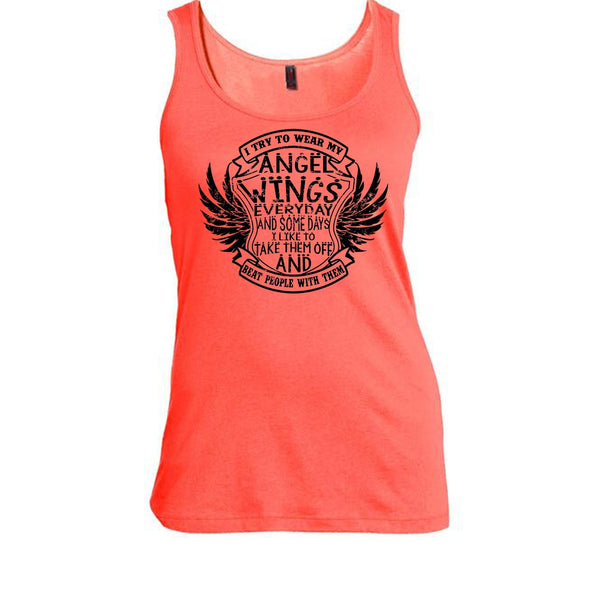 I Try To Wear My Angle Wings T Shirt, Coolest Angels Wings Tank Top