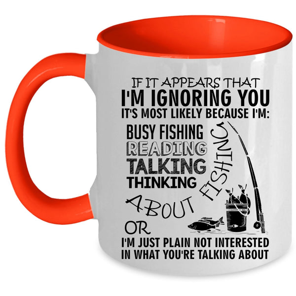 Talking About Fishing Coffee Mug, Reading About Fishing Accent Mug