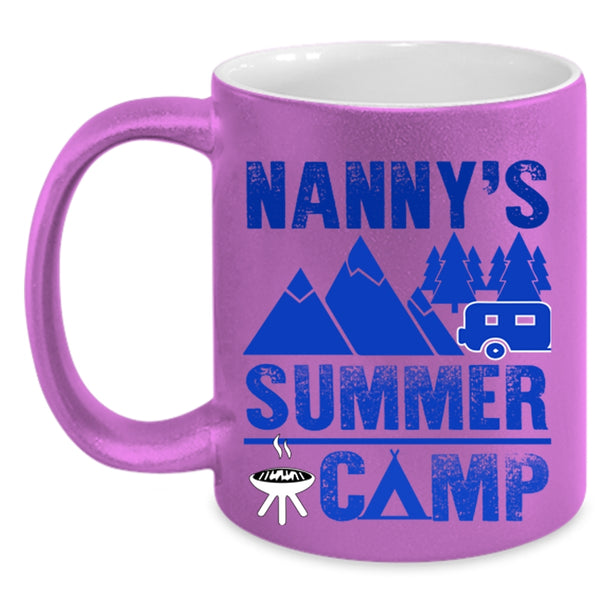 Cool Gift For Camping Mom Coffee Mug, Nanny's Summer Camp Accent Mug