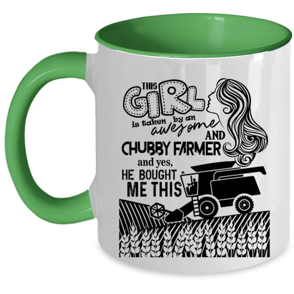 Cute Farmer's Wife Coffee Mug, This Girl Taken By An Awesome Farmer Accent Mug