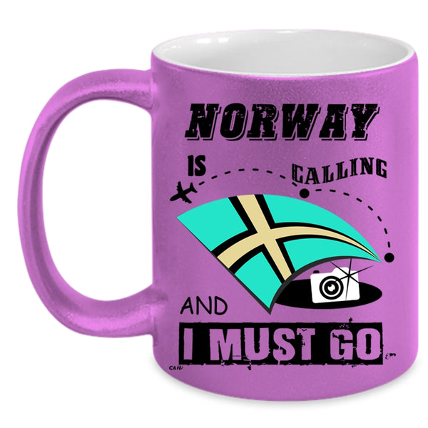 Awesome Traveler Coffee Mug, Norway Is Calling And I Must Go Accent Mug