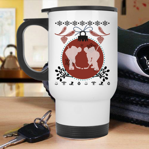 Christmas Family Vacation Travel Mug, Cool Hockey Mug