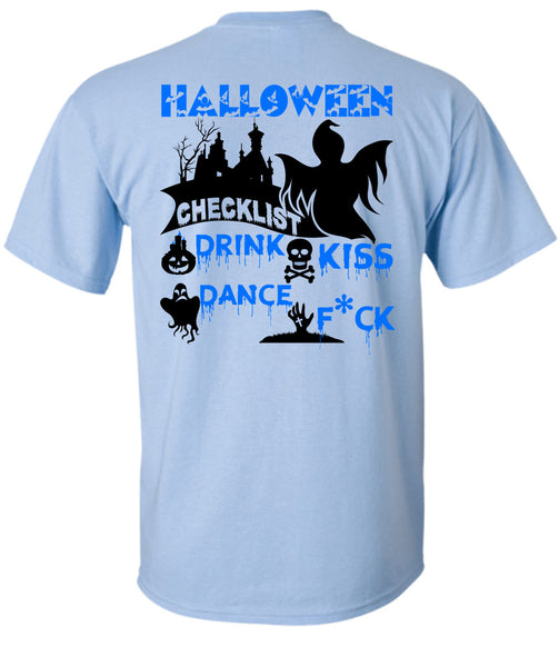 Halloween Checklist Drink Kiss Dance T Shirt, Wait For Halloween T Shirt