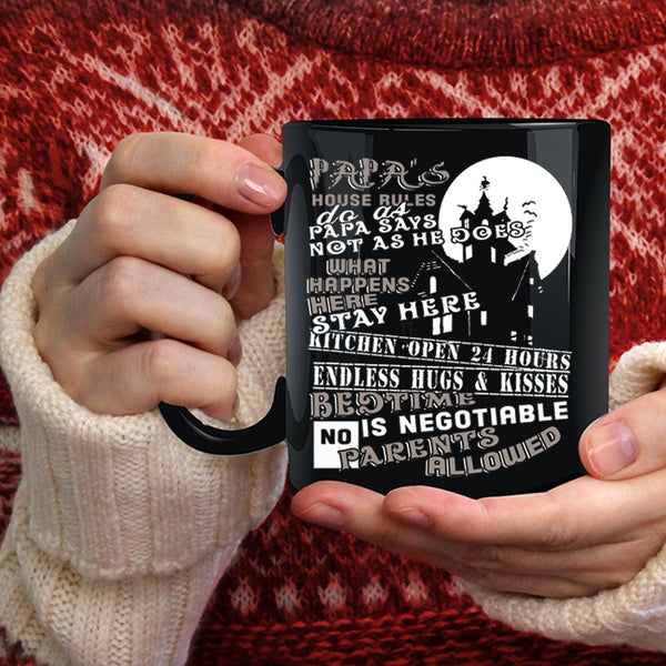 Papa's House Rules Coffee Mug, Gift For Father's Day Coffee Cup
