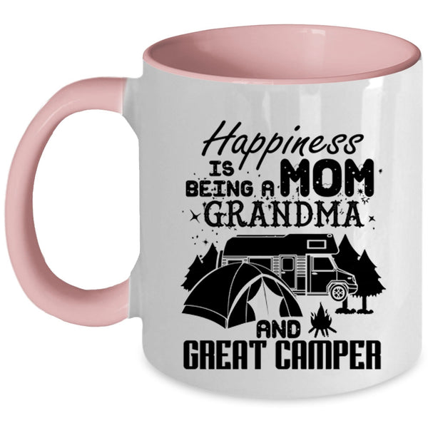 Grandma And Creat Camper Coffee Mug, Happiness Is Being A Mom Accent Mug