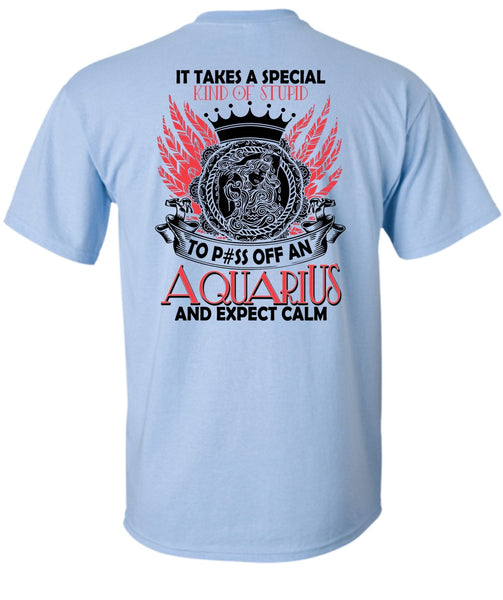 Aquarius And Expect Calm T Shirt, I Love Aquarius T Shirt