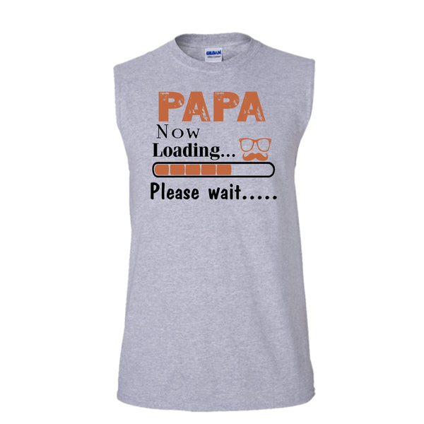 Papa Now Loading Please Wait Shirt, Father's Day Gift Shirt (Men's Cotton Sleeveless)
