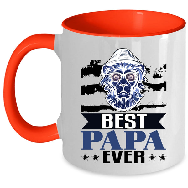 Gift For Dad Coffee Mug, Best Papa Ever Accent Mug