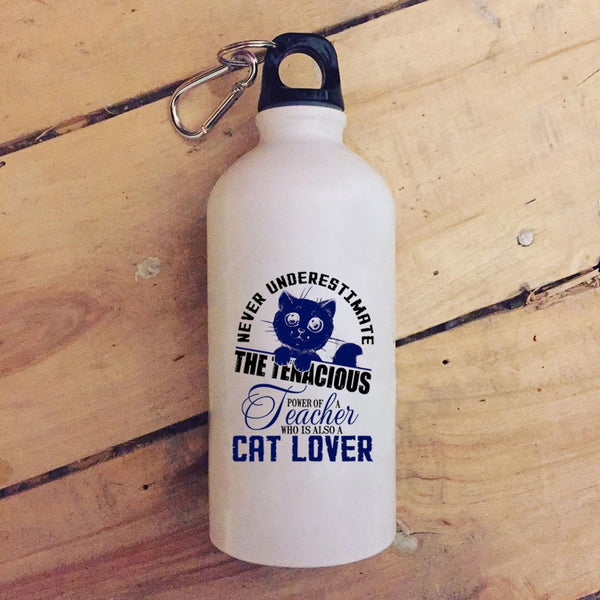 The Power Of A Teacher 20 oz Stainless Steel Bottle,Who Is Also A Cat Lover Outdoor Sports Water Bottle