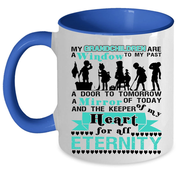 Cute Coffee Mug, My Grandchildren Are A Window To My Past Accent Mug