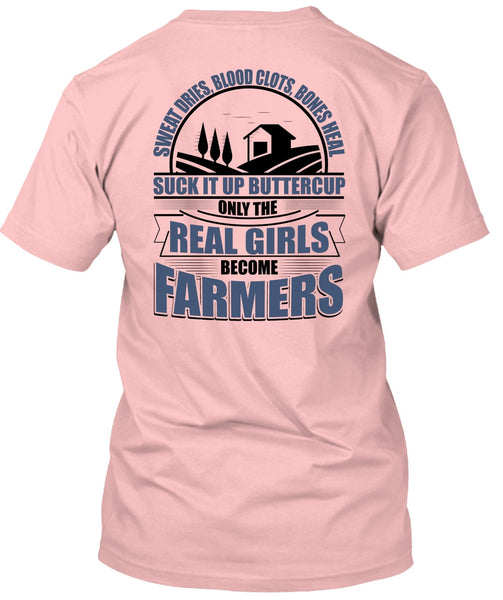 Real Girls Become Farmers T Shirt, I Love Farming T Shirt
