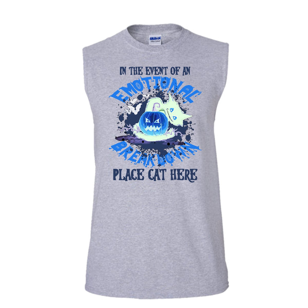 In The Event Of An Emotional Breakdown T Shirt, Coolest Cat Ever T Shirt, Awesome t-shirts (Men's Cotton Sleeveless)