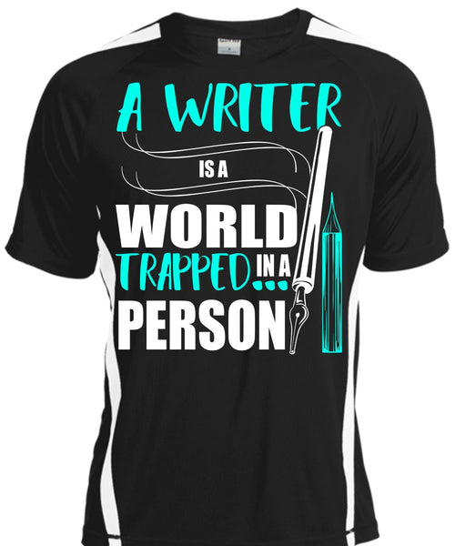 A black t-shirt with the shopify logo