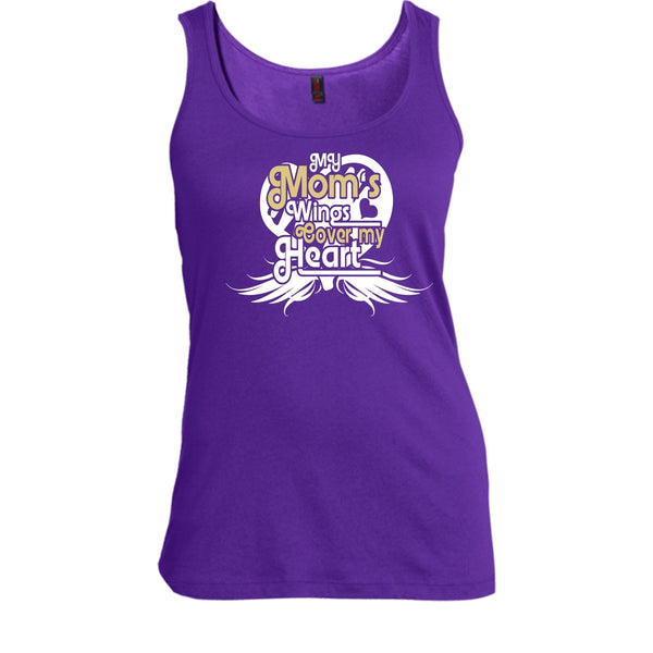My Mom's Wings T Shirt, Mom's Wings Cover My Heart Tank Top