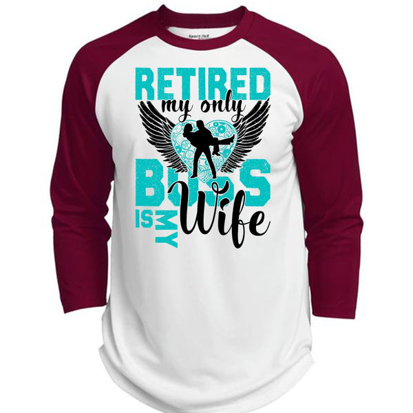 Retired My Only Boss Is My Wife T Shirt, I Love Wife T Shirt, Awesome T-Shirts  (Polyester Game Baseball Jersey)