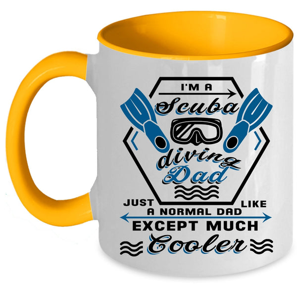 Awesome Dad Coffee Mug, I'm A Scuba Diving Dad Accent Mug