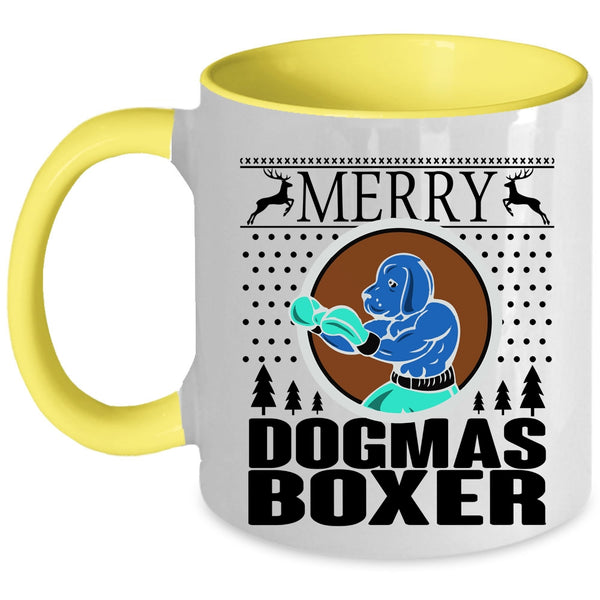 Christmas Gift For Son Coffee Mug, Merry Dogmas Boxer Accent Mug