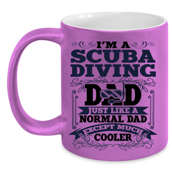 Cool Scuba Diving Dad Coffee Mug, I'm A Scuba Diving Dad Accent Mug