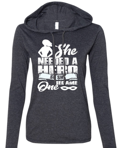 She Became One T Shirt, Being A Lady T Shirt (Anvil Ladies Ringspun Hooded)
