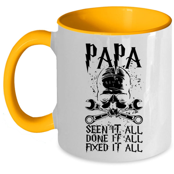 Cool Gift For My Dad Coffee Mug, Papa Seen It All Accent Mug