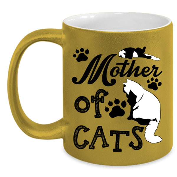 Gift For Cat Mom Coffee Mug, Mother Of Cats Accent Mug