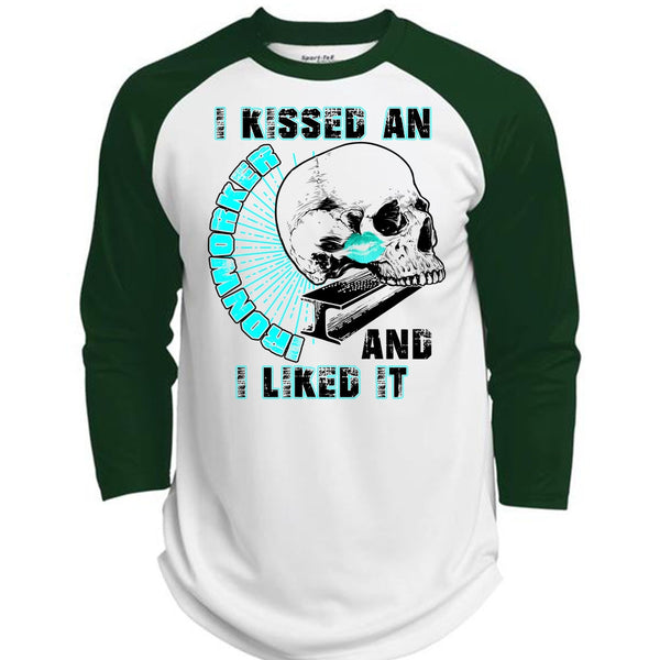 I Kissed An Ironworker T Shirt, I Love  Ironworker T Shirt, Awesome T-Shirts  (Polyester Game Baseball Jersey)