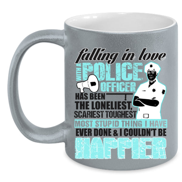 I Love My Police Officer Coffee Mug, Falling In Love With A Police Officer Accent Mug