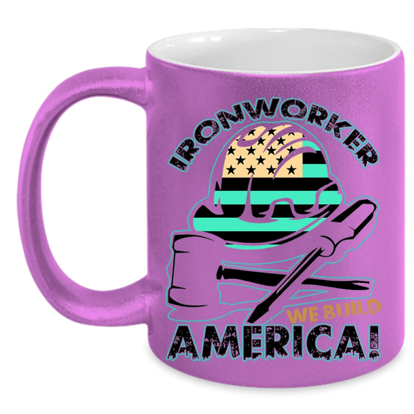 We Build America Coffee Mug, Ironworker Accent Mug