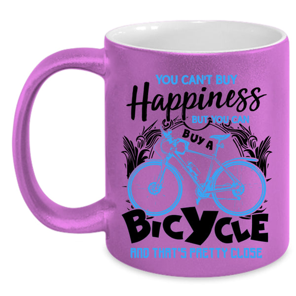 Bicycle Make Me Happy Coffee Mug, You Can Buy A Bicycle Accent Mug