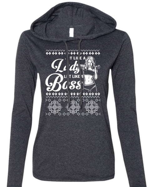 Active Like A Lady Lift Like A Boss T Shirt, This Girl Loves Christmas T Shirt (Anvil Ladies Ringspun Hooded)