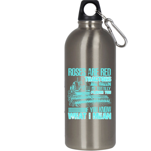 Roses Are Red Tractors Are Green 20 oz Stainless Steel Bottle,Funny Gift For Farmers Outdoor Sports Water Bottle