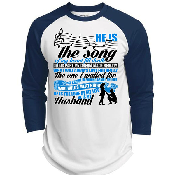 He Is The Song Of My Heart T Shirt, I Love Husband T Shirt, Awesome T-Shirts  (Polyester Game Baseball Jersey)