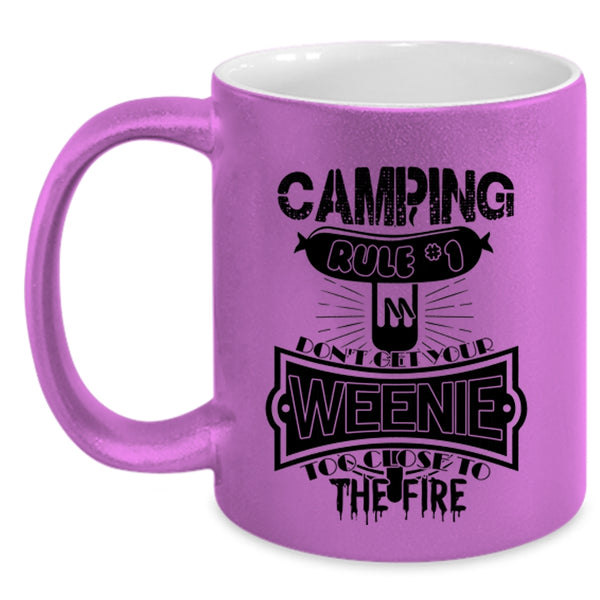 Funny Gift For Camper Coffee Mug, Camping Rule Accent Mug