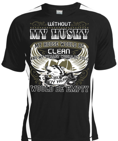 A black t-shirt with the shopify logo