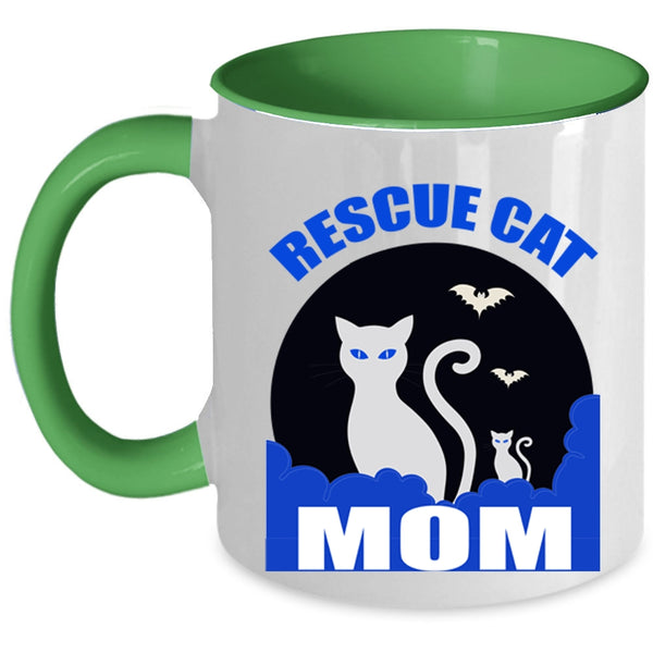 Best Gift For Mom Coffee Mug, Rescue Cat Mom Accent Mug