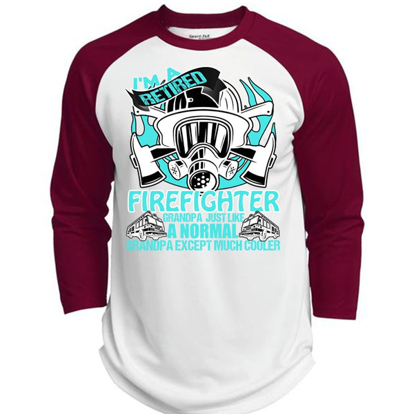 I'm A Retired Firefighter Grandpa T Shirt, I Love Firefighter T Shirt, Awesome T-Shirts  (Polyester Game Baseball Jersey)