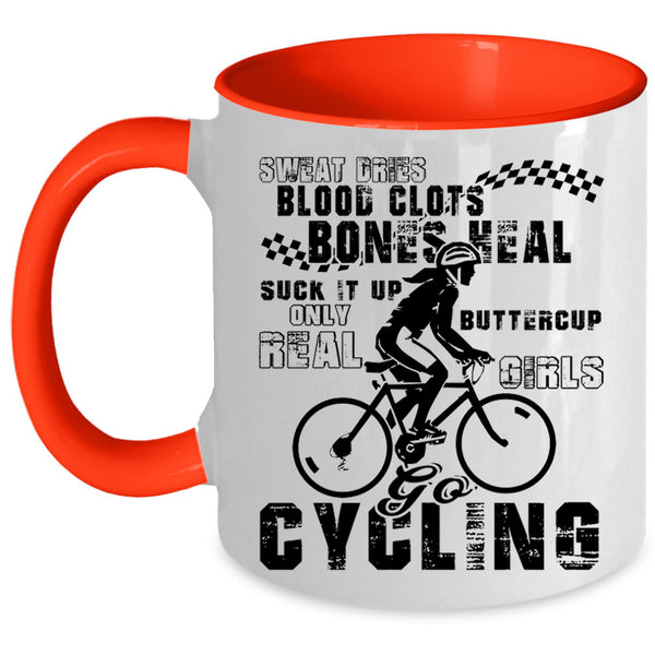 Cute Daughter Coffee Mug, Only Real Girls Go Cycling Accent Mug