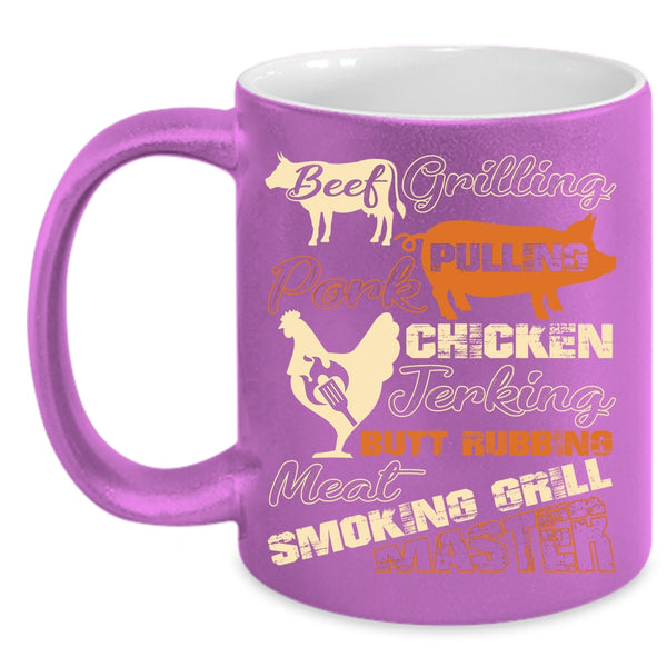 Beef Grilling Pork Pulling Coffee Mug, Chicken Jerking Coffee Cup