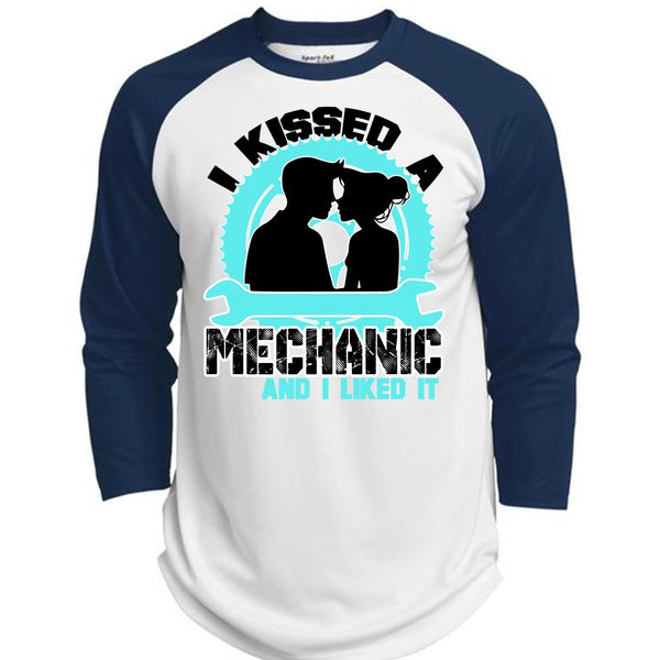I Kissed Mechanic And I Liked It T Shirt, I Love Mechanic T Shirt, Awesome T-Shirts  (Polyester Game Baseball Jersey)