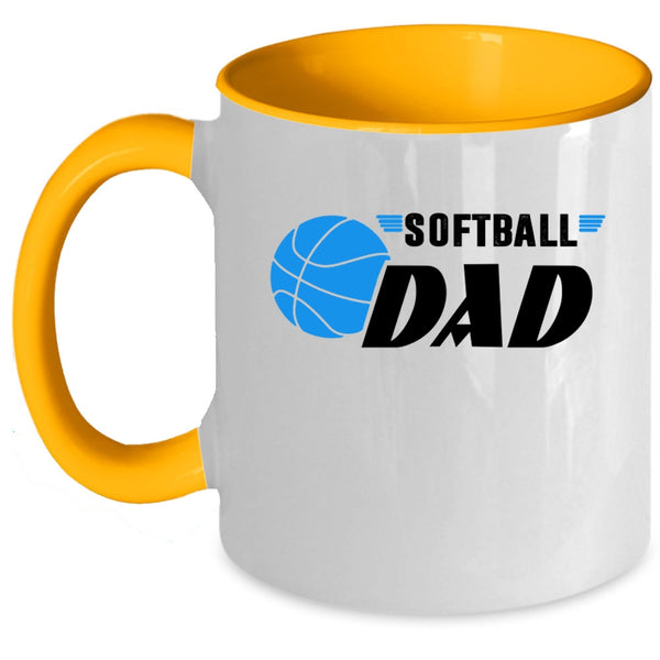 Cool Gift For Softball Dad Coffee Mug, Softball Dad Accent Mug
