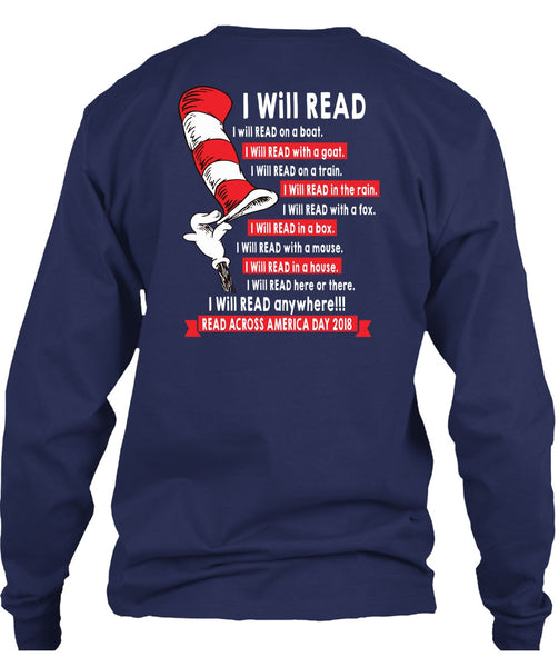 The Cat in the Hat T Shirt 2018, I Will Read Anywhere T Shirt, I Will Read In A Box T Shirt