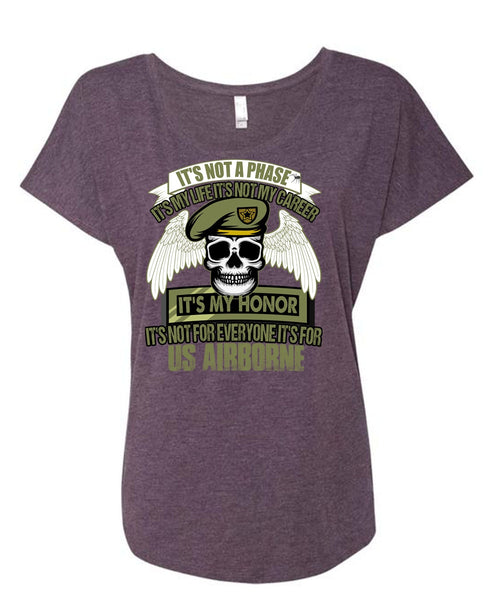 It's For US Airborne T Shirt, It's Not My Career T Shirt, Cool Shirt (Ladies' Triblend Dolman Sleeve)
