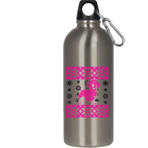 Cute Dachshund 20 oz Stainless Steel Bottle,Ugly Christmas Outdoor Sports Water Bottle