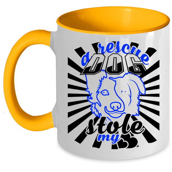 I Love Dogs Coffee Mug, A Rescue Dog Stole My Heart Accent Mug