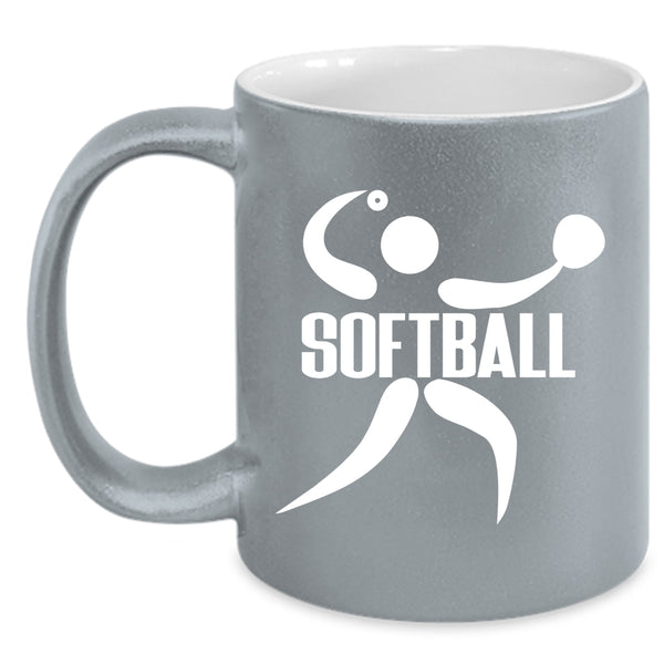 Softball Coffee Mug, Funny Gift For Softball Player Coffee Cup