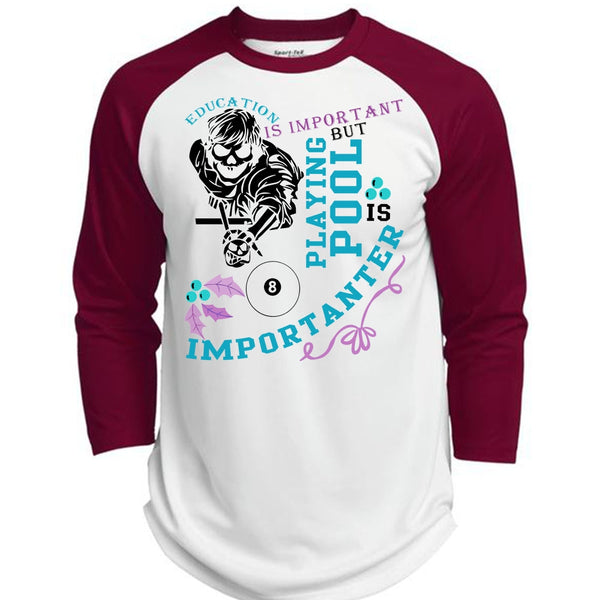 Education Is Important T Shirt, Being A Pool Player T Shirt, Awesome T-Shirts  (Polyester Game Baseball Jersey)