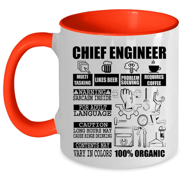 Cool Gift For Engineers Coffee Mug, Chief Engineer Accent Mug