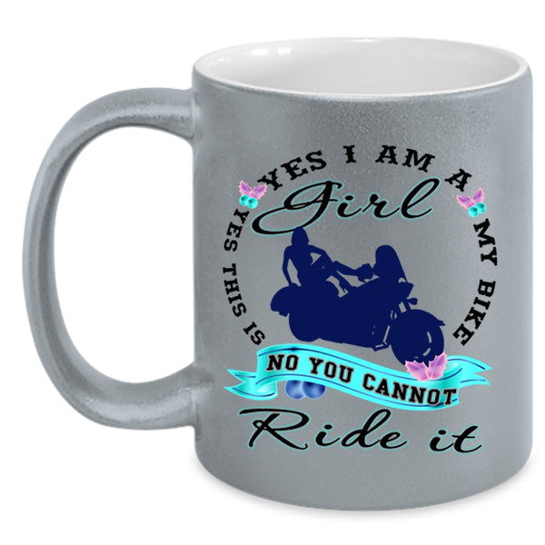 Yes This Is My Bike Coffee Mug, Yes I Am A Girl Accent Mug