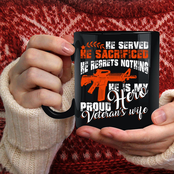 Proud Veteran's Wife Coffee Mug, Cool Just Married Coffee Cup